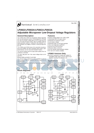 LP2952AIMX datasheet - Adjustable Micropower Low-Dropout Voltage Regulator