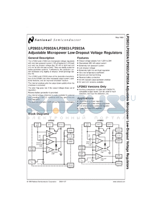 LP2953AIMX-3.3 datasheet - Adjustable Micropower Low-Dropout Voltage Regulator