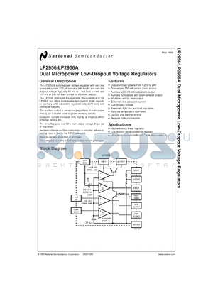 LP2956AIMX datasheet - Dual Micropower Low-Dropout Voltage Regulator