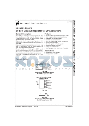 LP2957ISX datasheet - 5V Low-Dropout Regulator for micro-P Application