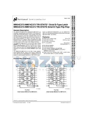 MM54C373MW8 datasheet - TRI-STATE Octal D-Type Latch