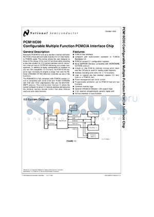 PCM16C00VNG datasheet - Configurable Multiple Function PCMCIA Interface Chip [Life-time buy]