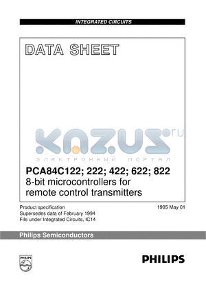 PCA84C122AP/073 datasheet - 8-bit microcontrollers for remote control transmitters