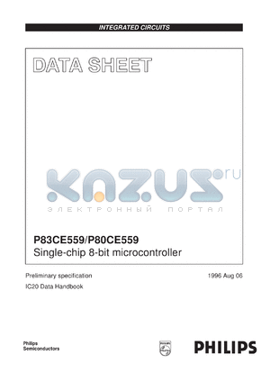 P80CE559EFB/00 datasheet - Single-chip 8-bit microcontroller