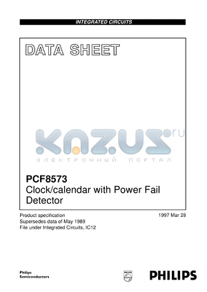 PCF8573U/5/F3 datasheet - Clock/calendar with Power Fail Detector