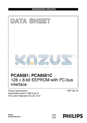 PCA8581CT/F6 datasheet - 128 x 8-bit EEPROM with I2C-bus interface