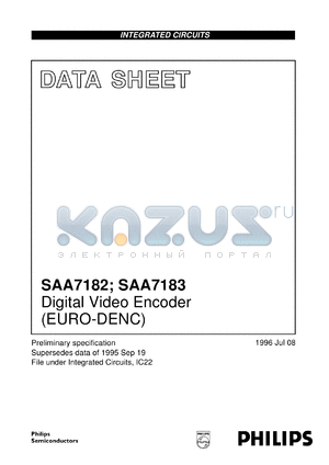 SAA7182BH/00 datasheet - Digital Video Encoder (EURO-DENC2)