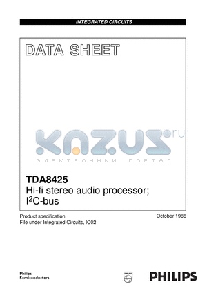TDA8425/V7 datasheet - Hi-fi stereo audio processor; eC-bus
