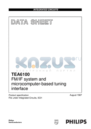 TEA6100/N3 datasheet - FM/IF system and microcomputer-based tuning interface