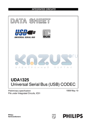 UDA1325H/N1 datasheet - Universal Serial Bus (USB) CODEC