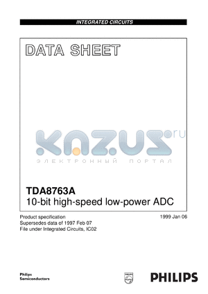 TDA8763AM/4/C4 datasheet - 10-bit high-speed low-power ADC
