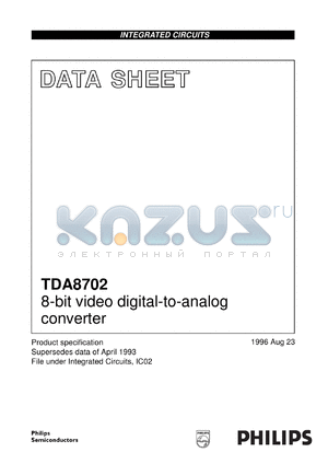 TDA8703T/C4 datasheet - 8-bit video digital-to-analog converter