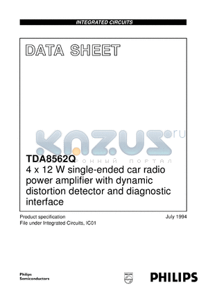 TDA8562Q/N2 datasheet - 4 x 12 W single-ended car radio power amplifier with dynamic distortion detector and diagnostic interface