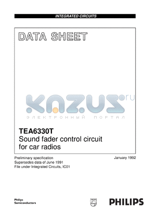 TEA6330T/V1 datasheet - Sound fader control circuit for car radios