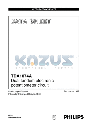 TDA1074A/V6 datasheet - Dual tandem electronic potentiometer circuit