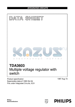 TDA3603/N1 datasheet - Multiple voltage regulator with switch