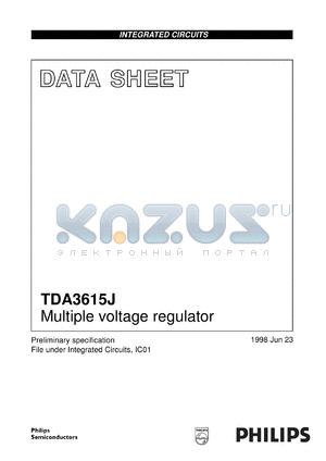 TDA3615J/N1 datasheet - Multiple voltage regulator