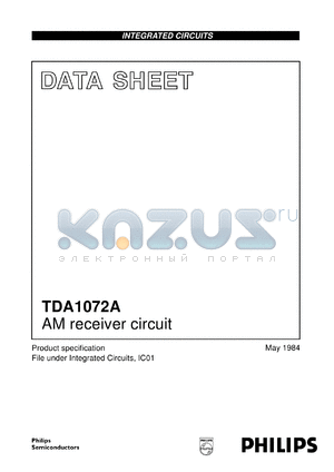 TDA1072A/V4 datasheet - AM receiver circuit