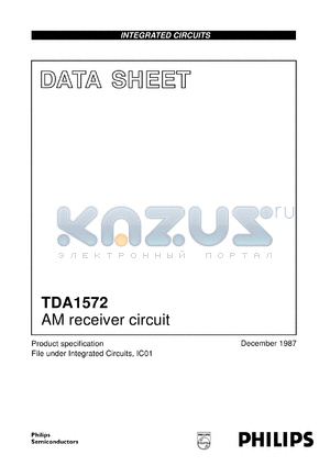 TDA1572 datasheet - AM receiver circuit