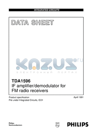 TDA1596/V3 datasheet - IF amplifier/demodulator for FM radio receivers