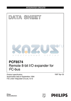 PCF8574U/9 datasheet - Remote 8-bit I/O expander for I2C-bus