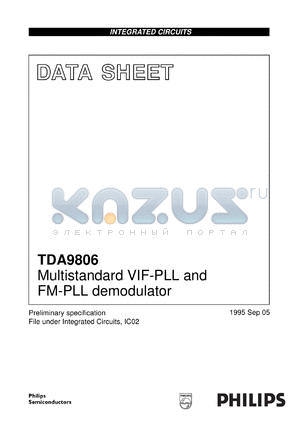 TDA9806/V1 datasheet - Multistandard VIF-PLL and FM-PLL demodulator