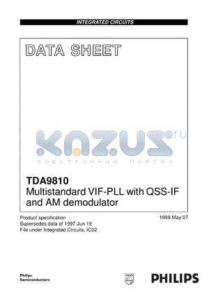TDA9810T/V1 datasheet - Multistandard VIF-PLL with QSS-IF and AM demodulator