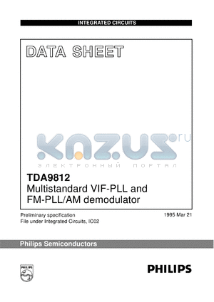 TDA9812/V1 datasheet - Multistandard VIF-PLL and FM-PLL/AM demodulator