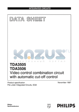 TDA3505/V1 datasheet - Video control combination circuit with automatic cut-off control