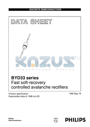 BYD33V/EB datasheet - Fast soft-recovery controlled avalanche rectifiers