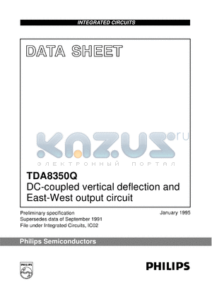 TDA8350Q/N4 datasheet - DC-coupled vertical deflection and East-West output circuit