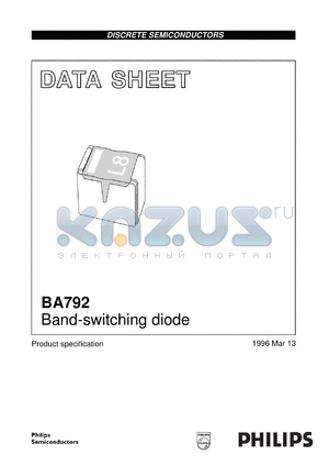 BA792 datasheet - Band-switching diode