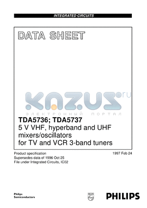 TDA5737M/C1 datasheet - 5 V VHF, hyperband and UHF mixers/oscillators for TV and VCR 3-band tuners