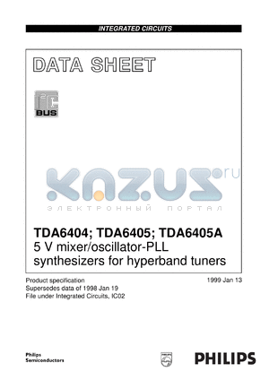 TDA6405TS/C2 datasheet - 5 V mixer/oscillator-PLL synthesizers for hyperband tuners