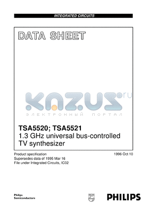 TSA5521T/C3/M1 datasheet - 1.3 GHz universal bus-controlled TV synthesizer; 3-wire