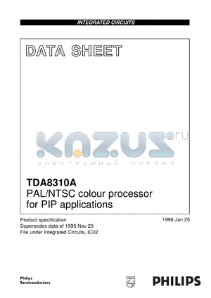 TDA8310A/N1 datasheet - PAL/NTSC colour processor for PIP applications
