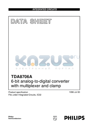 TDA8706AM/C1 datasheet - 6-bit analog-to-digital converter with multiplexer and clamp