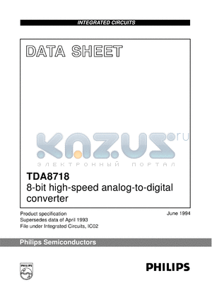 TDA8718K/C1 datasheet - 8-bit high-speed analog-to-digital converter