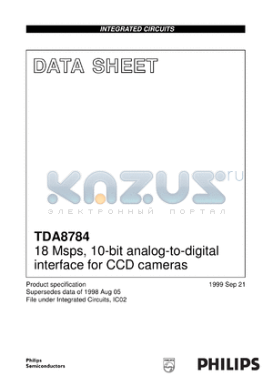 TDA8784HL/C2 datasheet - 18 Msps, 10-bit analog-to-digital interface for CCD cameras