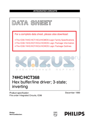 74HC368U datasheet - Hex buffer/line driver; 3-state; inverting