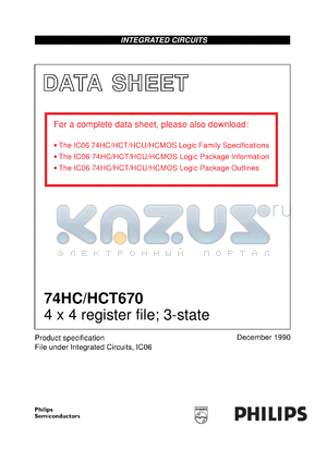 74HC670DB datasheet - 4 x 4 register file; 3-state