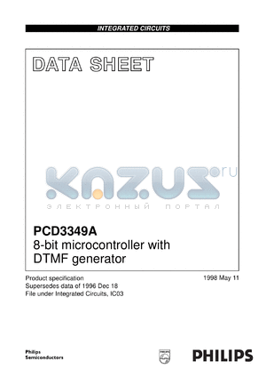 PCD3349AP/107/3 datasheet - 8-bit microcontroller with DTMF generator