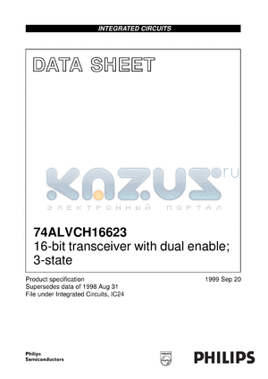 74ALVCH16623DL datasheet - 16-bit transceiver with dual enable; 3-state