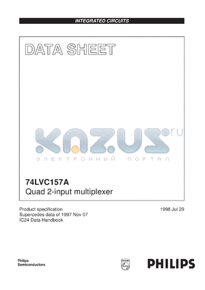 74LVC157DB datasheet - Quad 2-input multiplexer