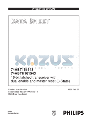 74ABTH161543DL datasheet - 16-bit latched transceiver with dual enable and master reset (3-State)