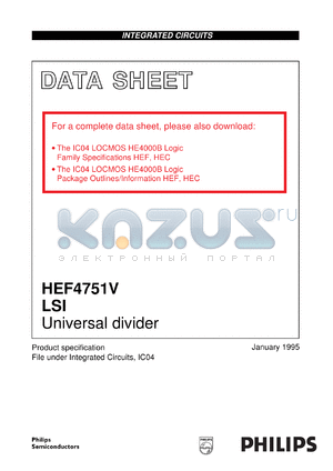 HEF4751VU datasheet - Universal divider