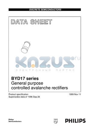 BYD17J/DE datasheet - General purpose controlled avalanche rectifiers