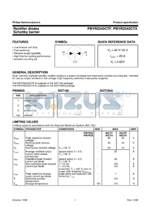 PBYR2535CTX datasheet - Rectifier diodes Schottky barrier