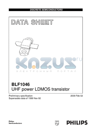 BLF1046/P datasheet - UHF power LDMOS transistor