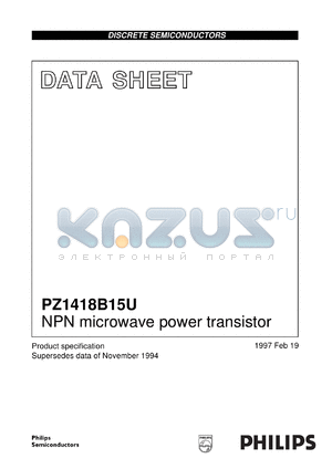 PZ1418B15UJ datasheet - NPN microwave power transistor